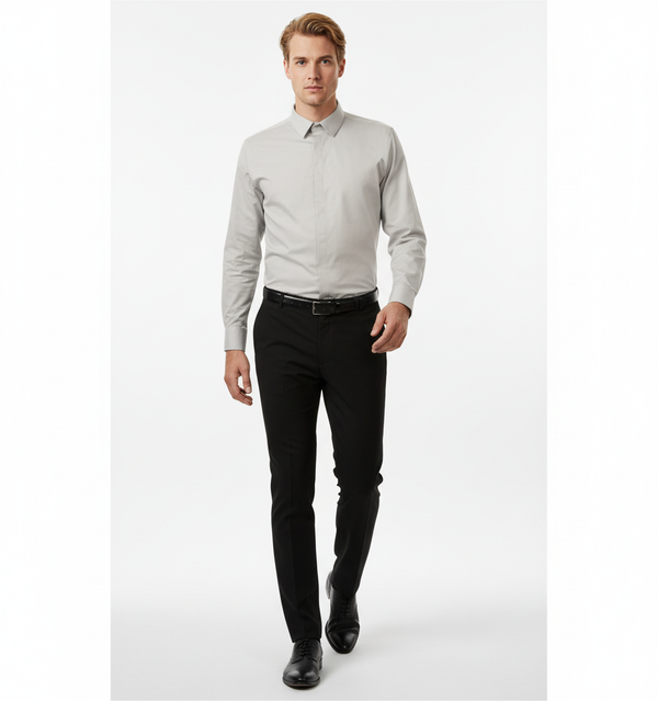 Cămașă Bărbați Gri Deschis – 97% Bumbac