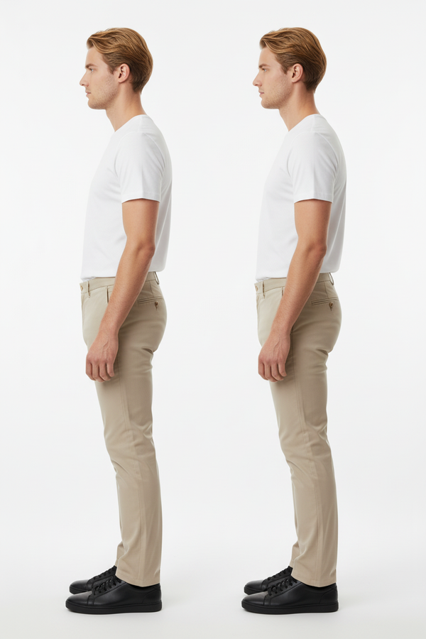 Pantaloni Bărbați Chinos Bej din Bumbac Slim Fit 6AM