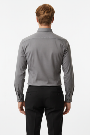 Cămașă Bărbați Gri – Bumbac Elastic