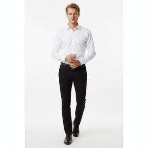 Cămașă Bărbați Albă Elegantă – Bumbac Elastic