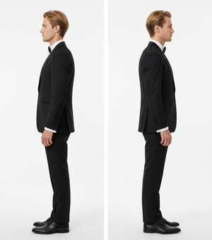 Smoking cu Rever Satinat Negru 310