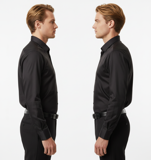 Cămașă Bărbați Neagră Uni – 100% Bumbac Superfin