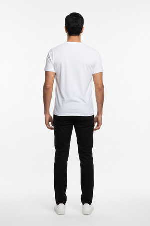 Pantaloni Bărbați Chinos Negri din Bumbac Slim Fit 6AM