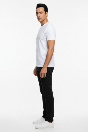 Pantaloni Bărbați Chinos Negri din Bumbac Slim Fit 6AM