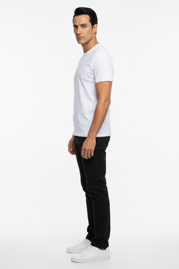 Pantaloni Bărbați Chinos Negri din Bumbac Slim Fit 6AM