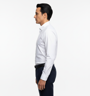 Cămașă Bărbați Albă – Bumbac Elastic
