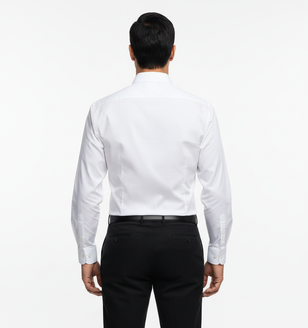 Cămașă Bărbați Albă – Bumbac Elastic