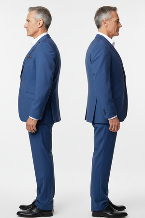 Costum Clasic din Lână Premium în Trei Piese - Albastru 6AM99832