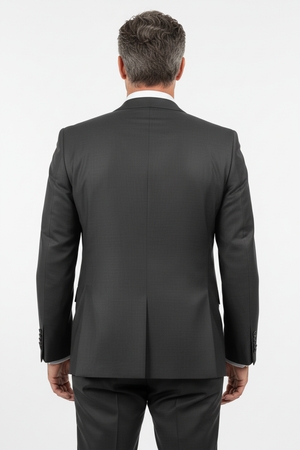 Costum Clasic din Lână în Trei Piese - Negru 6AMF50104