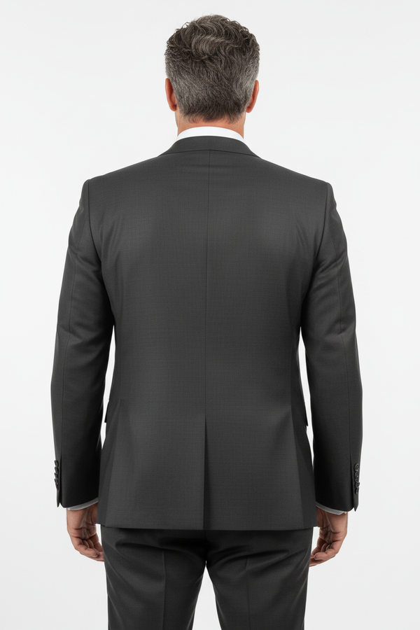 Costum Clasic din Lână în Trei Piese - Negru 6AMF50104