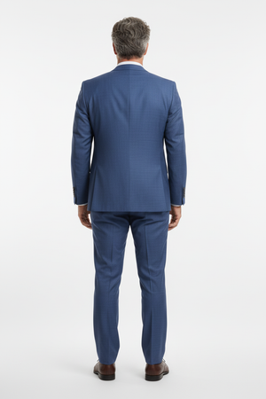 Costum Clasic din Lână Premium - Bleumarin Texturat 6AM99741