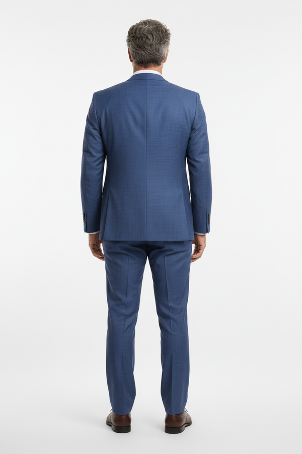 Costum Clasic din Lână Premium - Bleumarin Texturat 6AM99741
