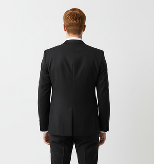 Costum Clasic din Lână Fină în Trei Piese - Negru 6AM310