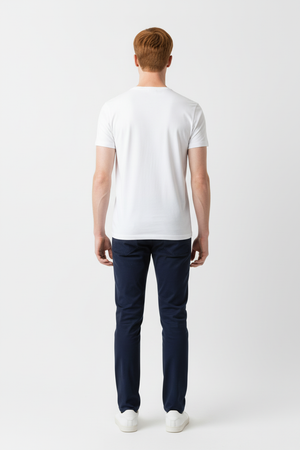 Pantaloni Bărbați Chinos Bleumarin din Bumbac Slim Fit 6AM