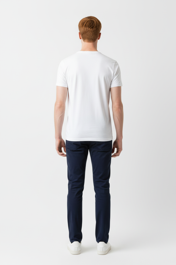 Pantaloni Bărbați Chinos Bleumarin din Bumbac Slim Fit 6AM