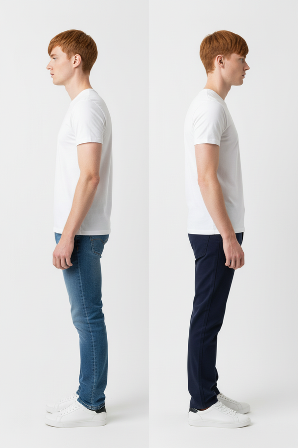 Pantaloni Bărbați Chinos Bleumarin din Bumbac Slim Fit 6AM