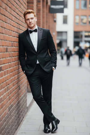 Costum Clasic din Lână Fină în Trei Piese - Negru 6AM310