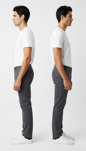 Pantaloni Bărbați Chinos Gri din Bumbac Slim Fit 6AM