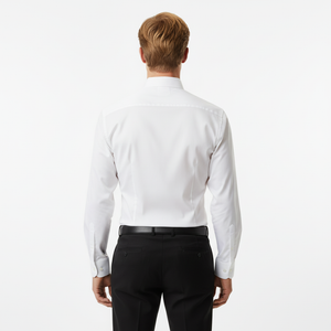 Cămașă Bărbați Albă Elegantă – Bumbac Elastic