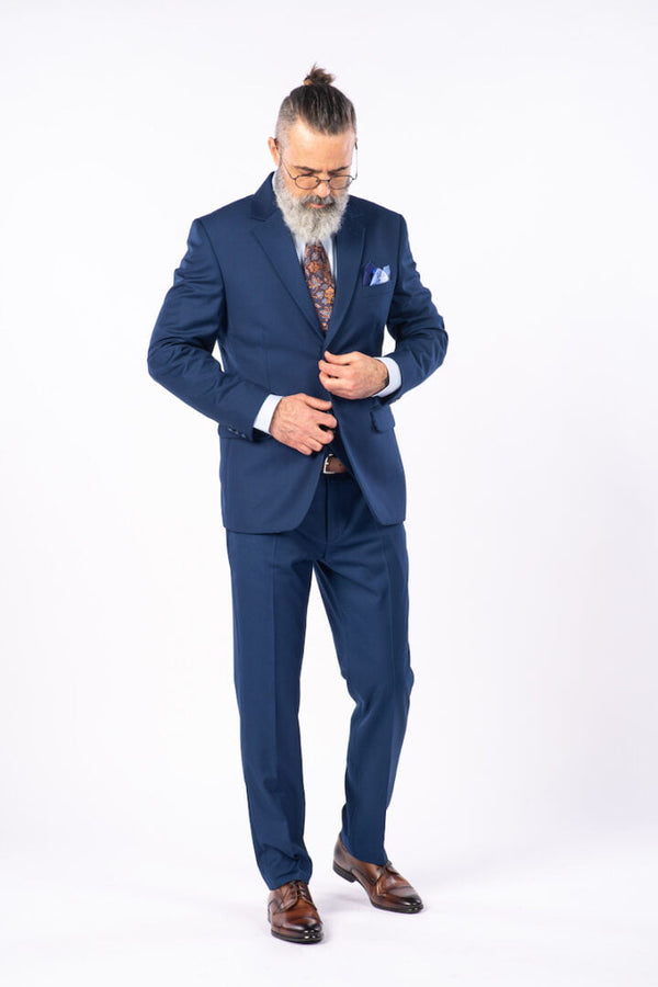 Costum Clasic Bărbați - Bleumarin Format din 3 Piese