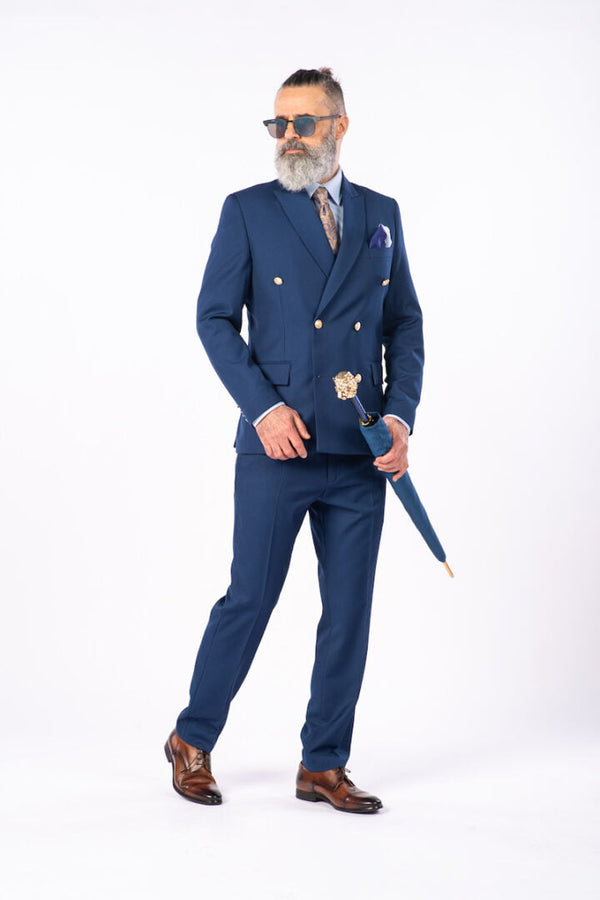 Costum 2 Rânduri Nasturi - Bleumarin UNI