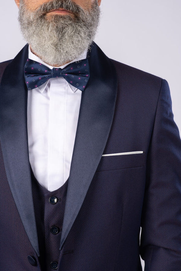 Costum Ceremonie - Mov Texturat Format din 3 Piese