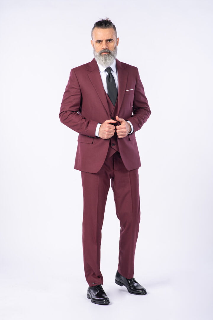 Costum Ceremonie - Bordo UNI Format din 3 Piese