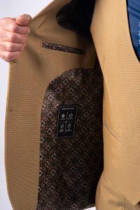 Costum Clasic Bărbați - Bej Structurat