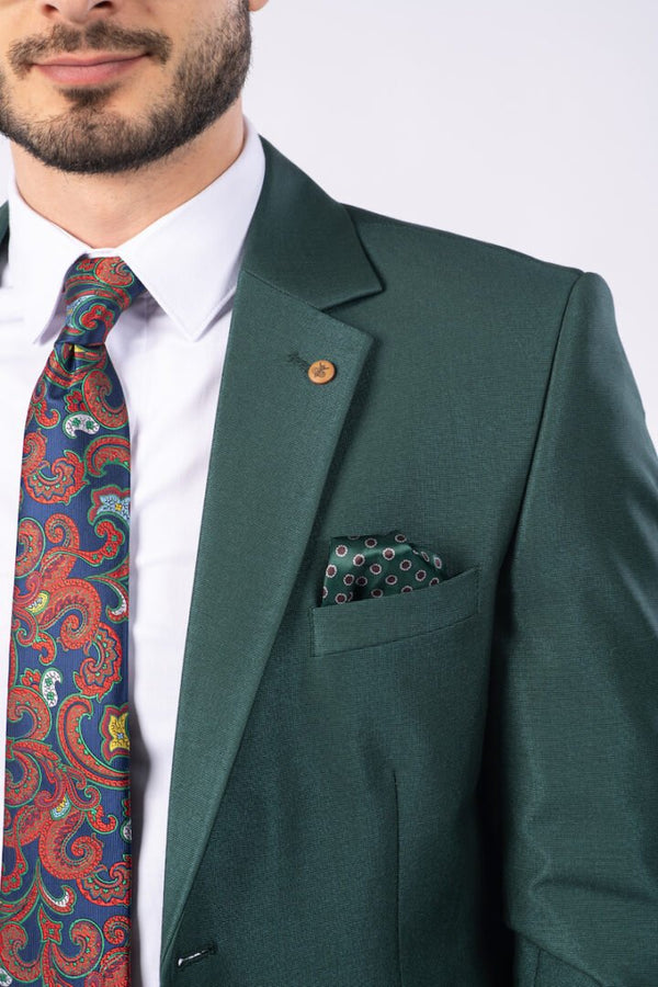 Costum Clasic Bărbați - Verde Sidef Texturat