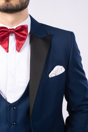 Costum Ceremonie - Albastru Închis UNI Format din 3 Piese