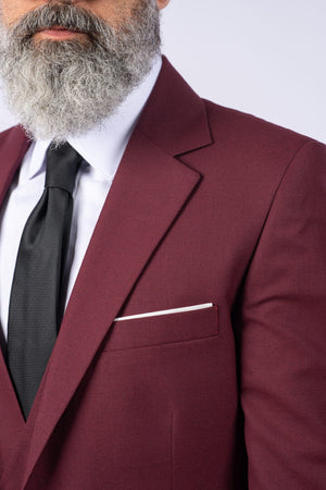 Costum Clasic Bărbați - Bordo UNI format din 3 Piese