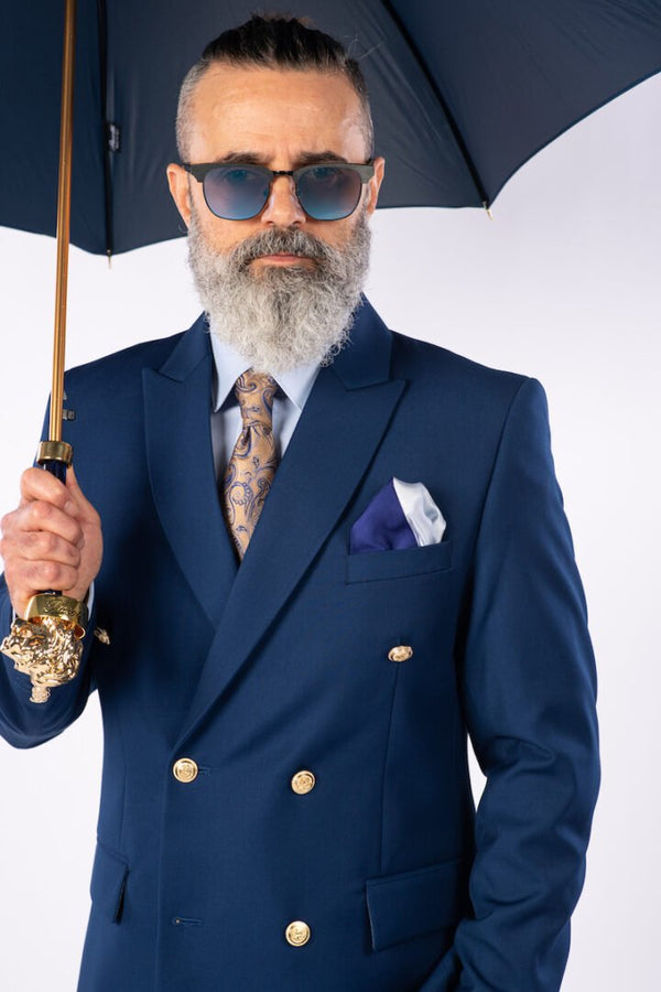 Costum 2 Rânduri Nasturi - Bleumarin UNI